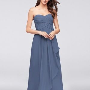 David’s bridal chiffon dress-steal blue